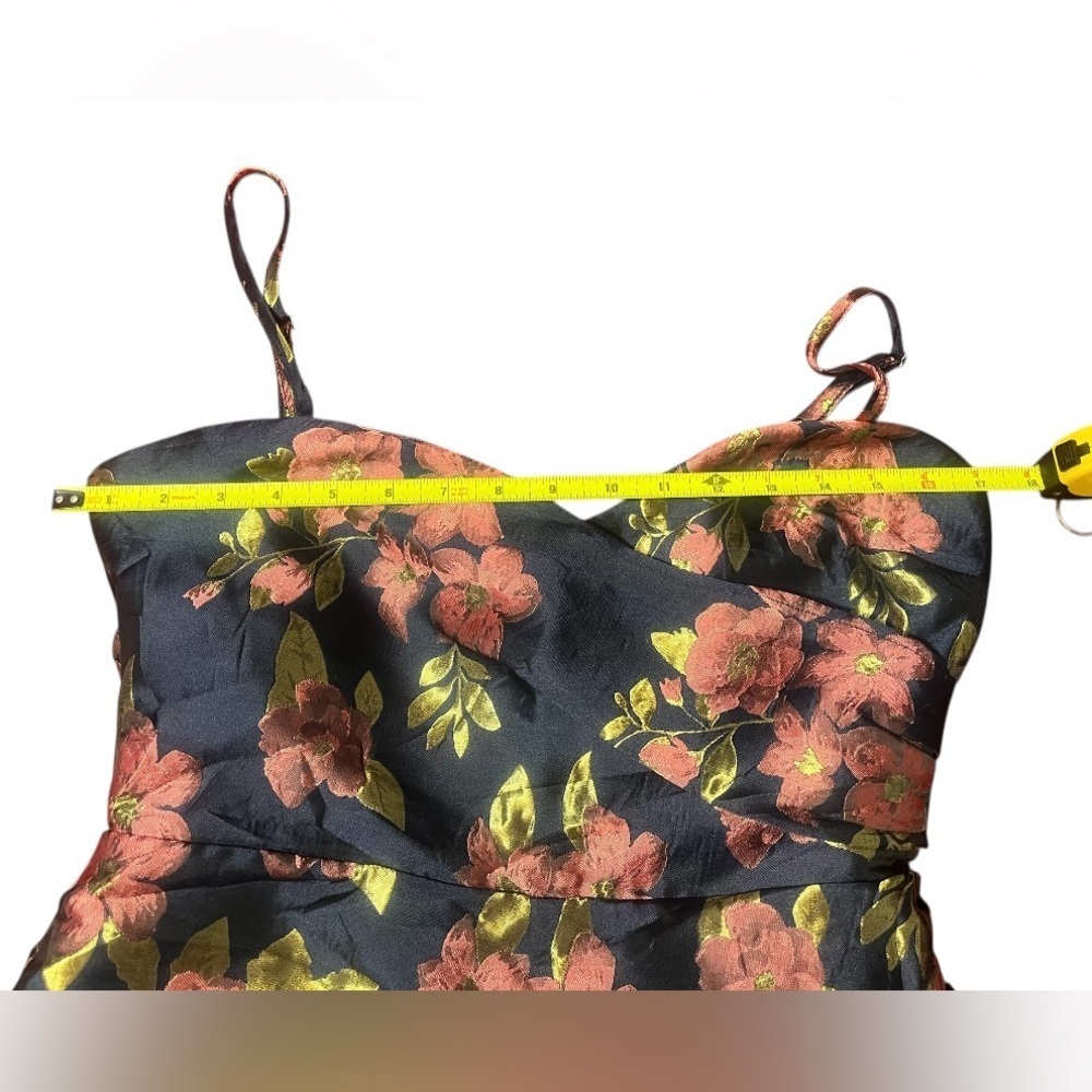 Lulus M Garden Gala Navy Blue Floral Jacquard Skort Romper - Picture 12 of 15